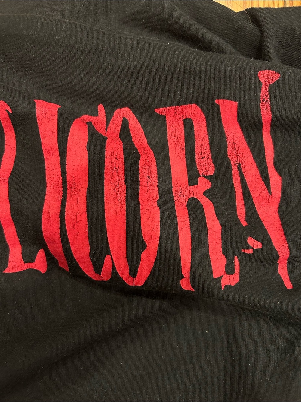 Skillicorn Afro Brutality T-Shirt Mens Medium Black Red Graphic Band Tee - Picture 7 of 10